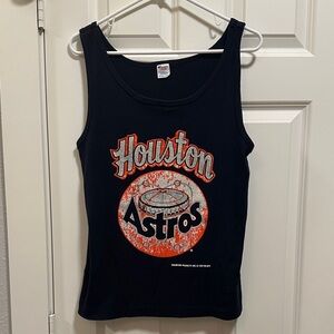 Vintage Houston Astros Navy and Orange Tank Top